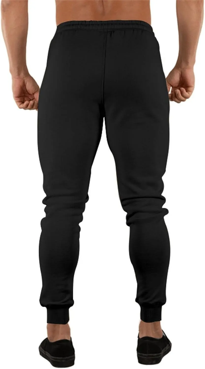 GIERIDUC Mens Heavyweight Fleece Sweatpants Tactical Pants for Men Black Corduroy Pants Mens Skinny Sweatpants