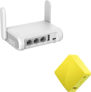 GL.iNet GL-SFT1200 (Opal) Secure Travel WiFi Router & GL.iNet GL-MT300N-V2(Mango) Portable Mini Travel Wireless Pocket VPN Router
