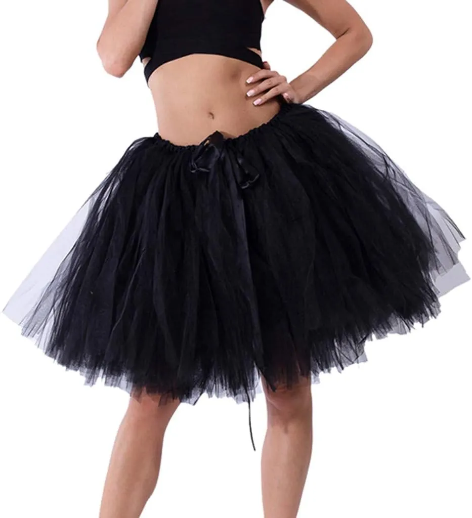 Glitter Tulle Skirt Womens Pleated Short Skirt Adult Tutu Dancing Skirt Latin Dance Skirts for Women Fringe