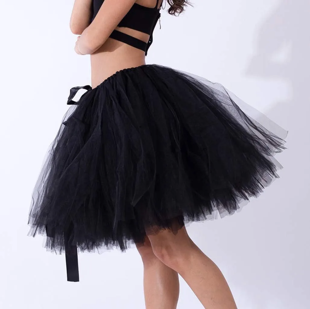 Glitter Tulle Skirt Womens Pleated Short Skirt Adult Tutu Dancing Skirt Latin Dance Skirts for Women Fringe