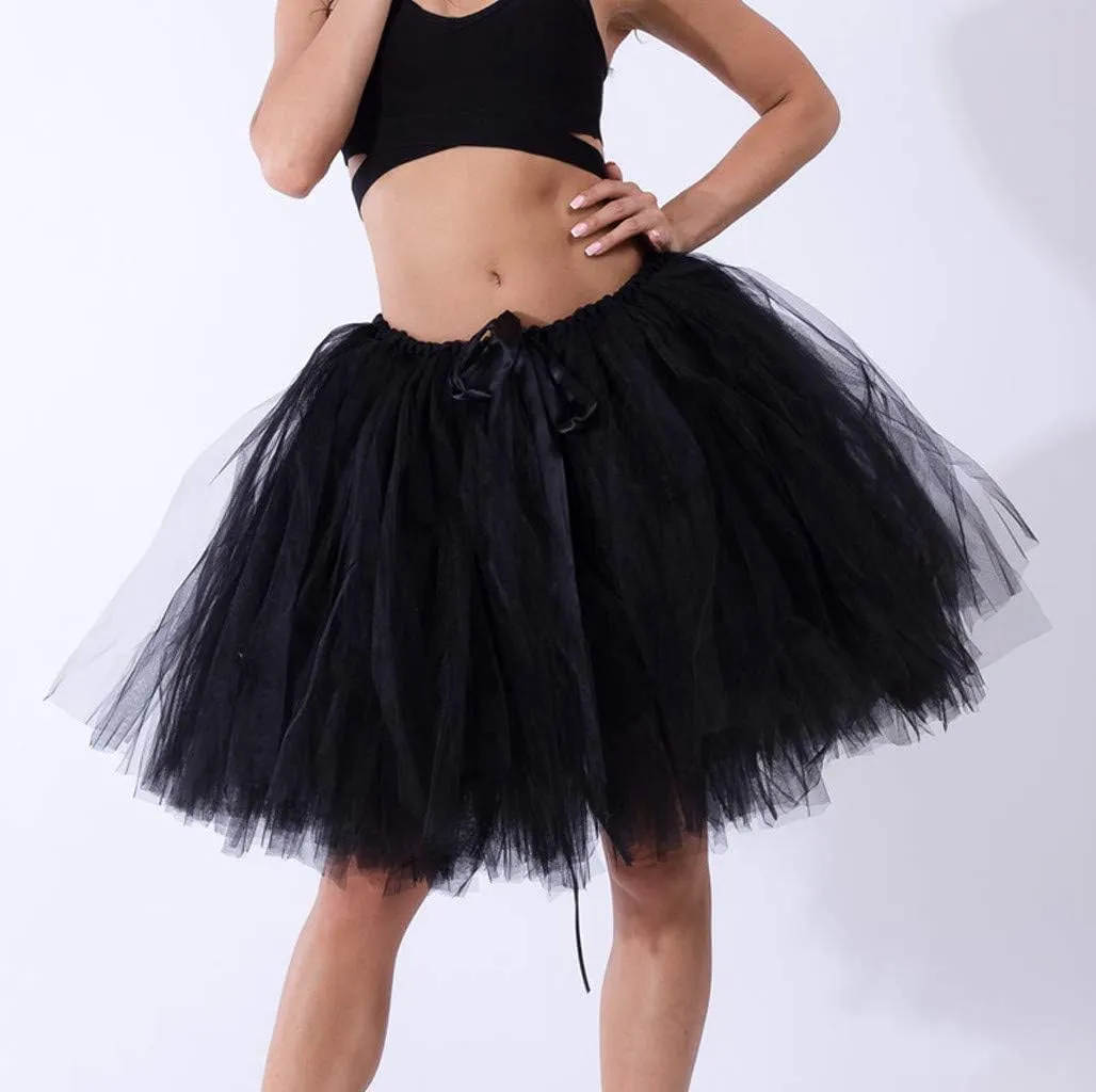 Glitter Tulle Skirt Womens Pleated Short Skirt Adult Tutu Dancing Skirt Latin Dance Skirts for Women Fringe