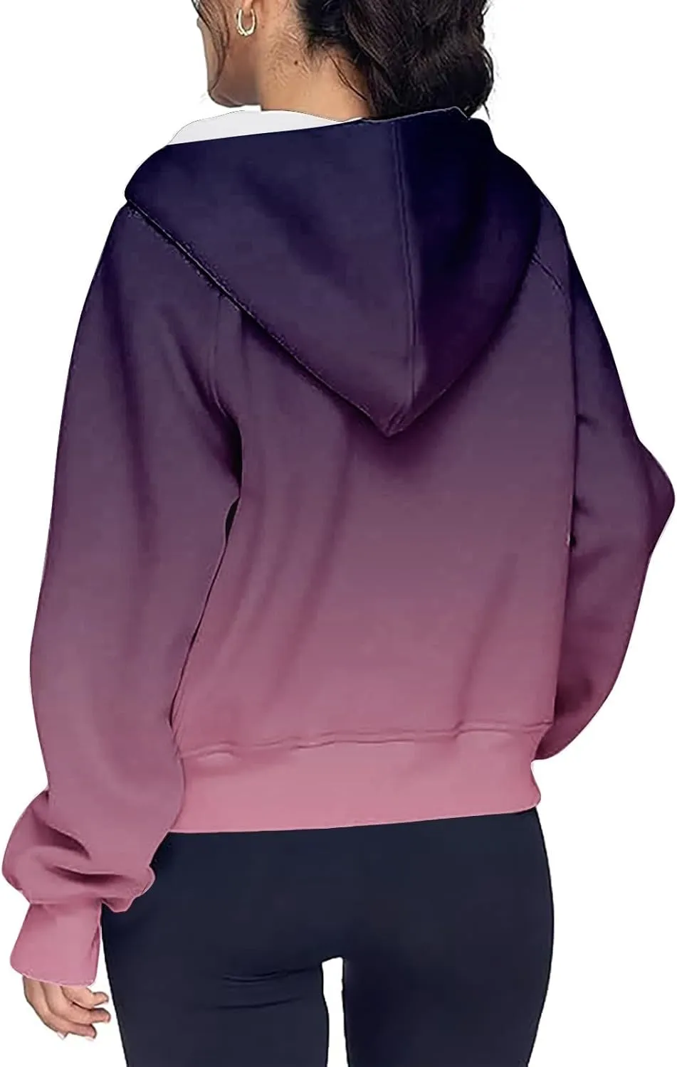 GOFULY Zip Up Hoodies For Women Trendy Long Sleeve Hooded Sweatshirts Fall Thumb Holes Jackets Winter Outfits With Pockets