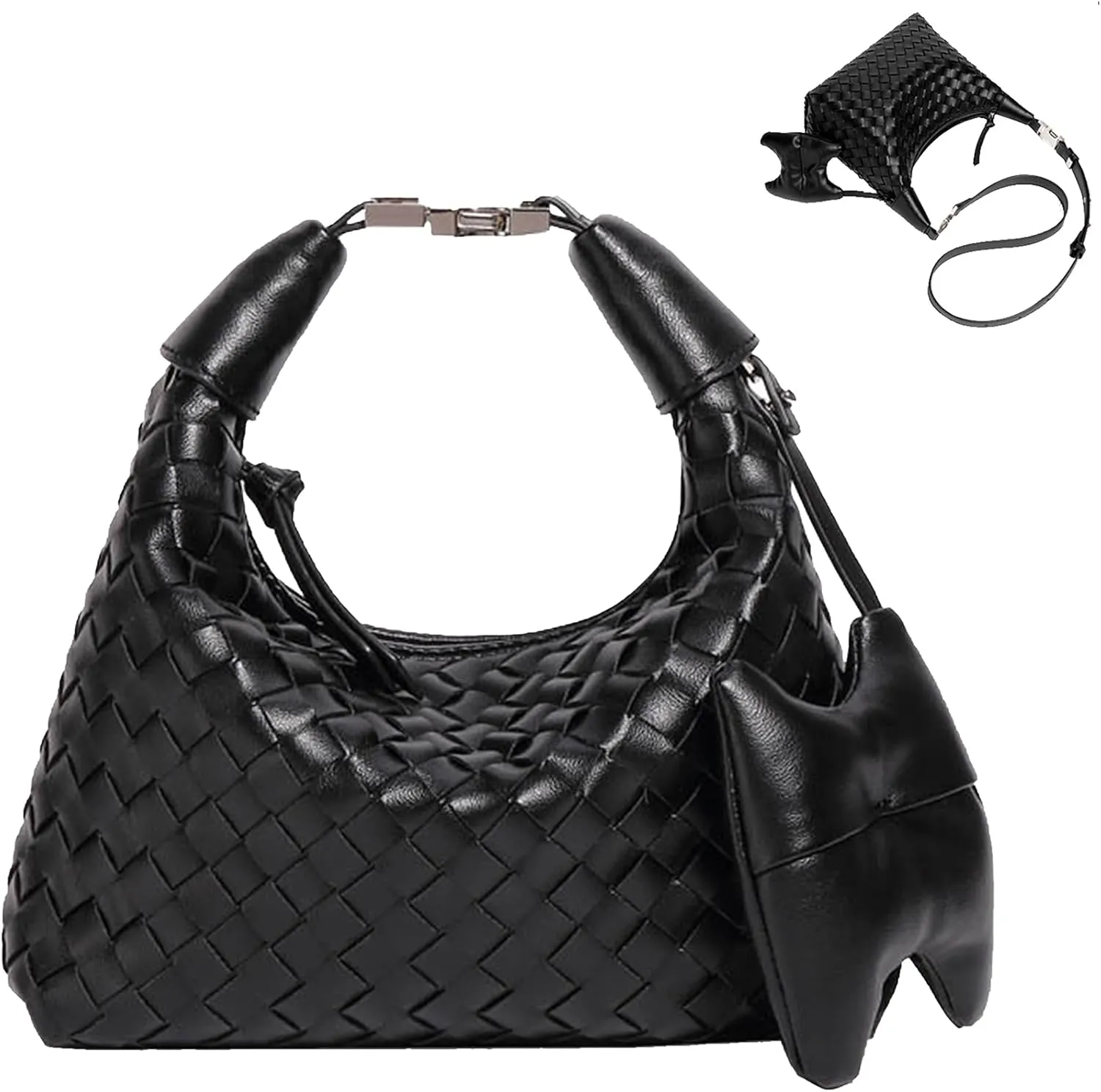 Handbag Crossbody Tote Bag for Women Small Hand Bag weave Vegan Leather Purse Clutch Women's Leather Medium Hobo Bag