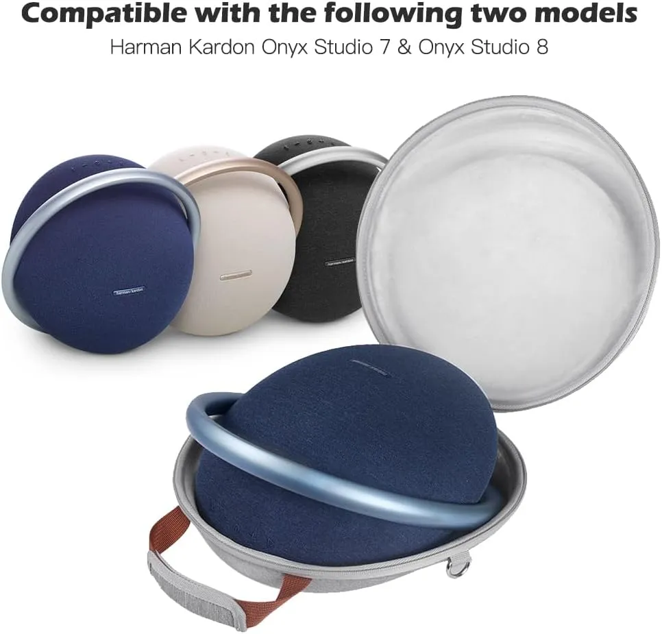 Hard Carrying Case Travel Bag Compatible with Harman Kardon Onyx Studio 8 Portable Bluetooth Speakers (Beige)