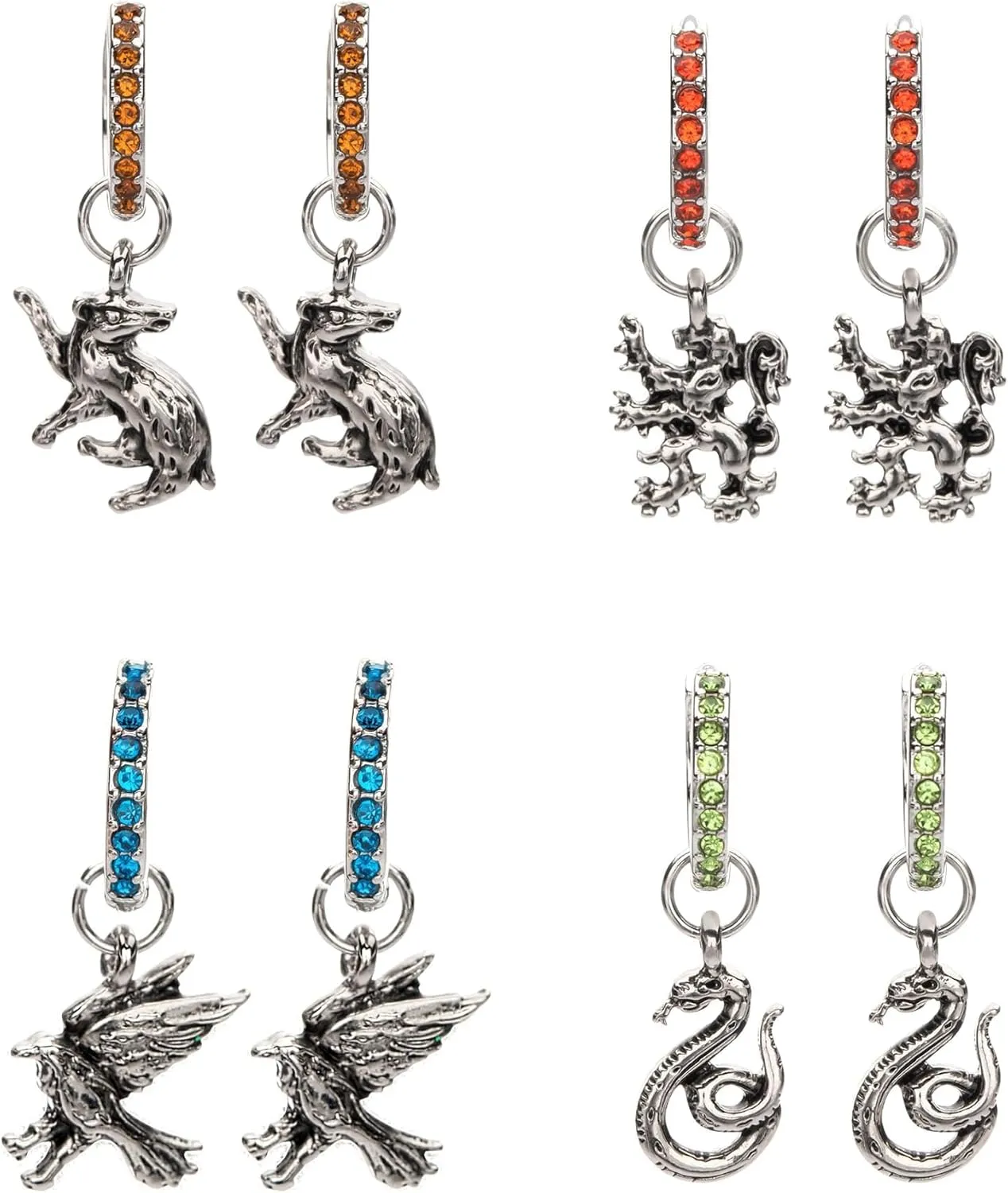 Harry Potter Houses 4-Piece Loop Earring Set
