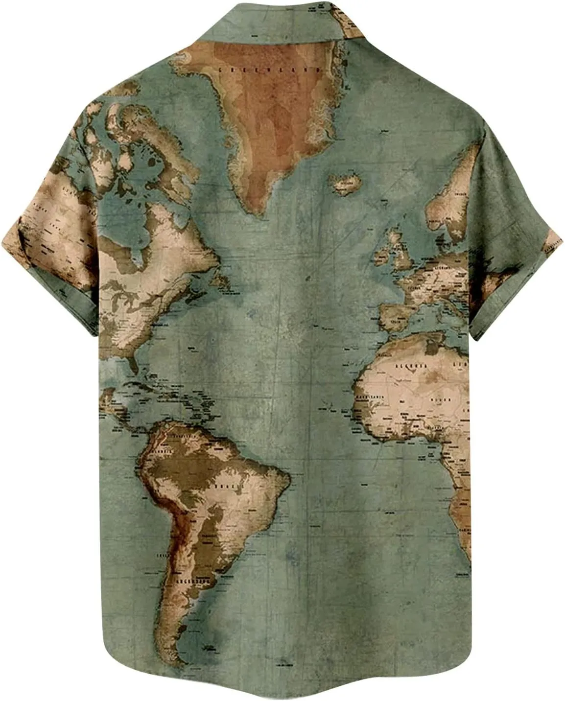 Hawaiian Shirt for Men Funky Casual Button Down Short Sleeve Beach Shirts Fashion World Map Print Summer Tops