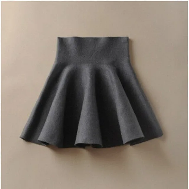 High Waist Short Mini Pleated Wool Plaid Women's Skirts
