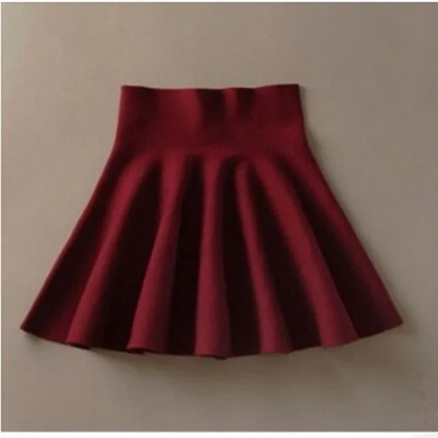 High Waist Short Mini Pleated Wool Plaid Women's Skirts