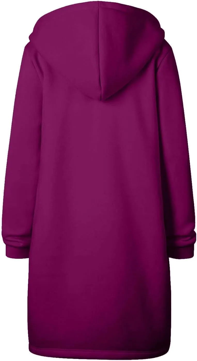 hlysgo Oversized Hoodies for Women Fall Zip Up Lightweight Tunic Sweatshirts Casual Long Sleeve Hooded Jackets with Pockets