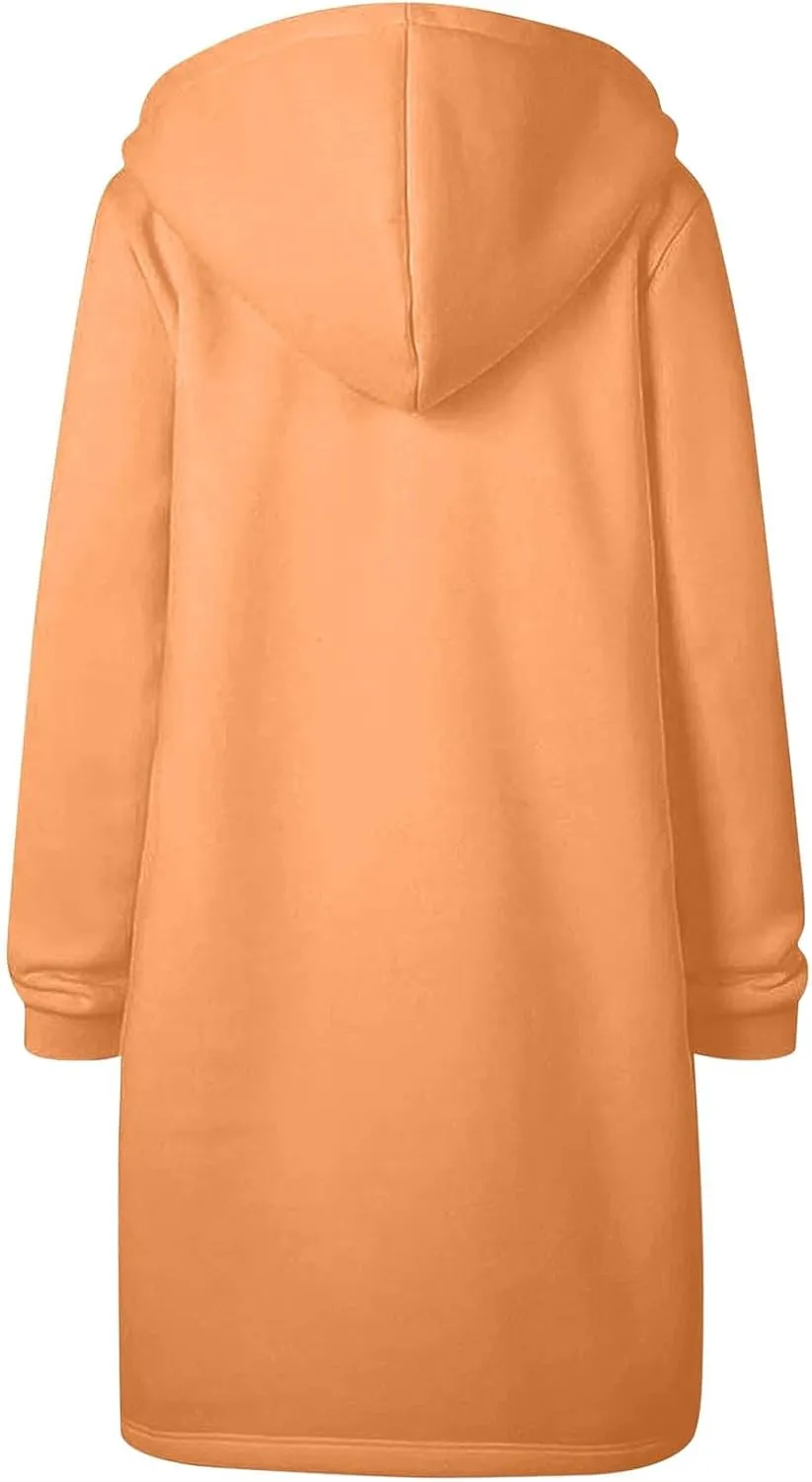 hlysgo Oversized Hoodies for Women Fall Zip Up Lightweight Tunic Sweatshirts Casual Long Sleeve Hooded Jackets with Pockets