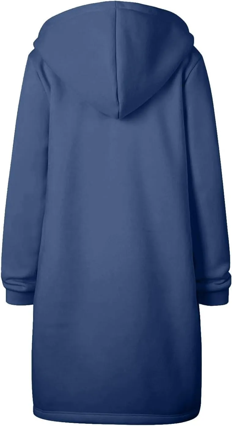 hlysgo Oversized Hoodies for Women Fall Zip Up Lightweight Tunic Sweatshirts Casual Long Sleeve Hooded Jackets with Pockets
