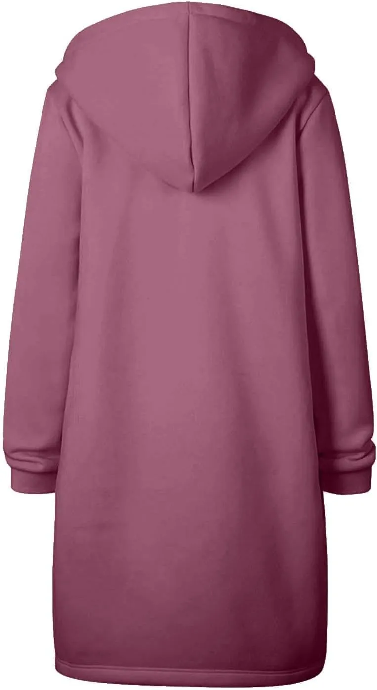 hlysgo Oversized Hoodies for Women Fall Zip Up Lightweight Tunic Sweatshirts Casual Long Sleeve Hooded Jackets with Pockets