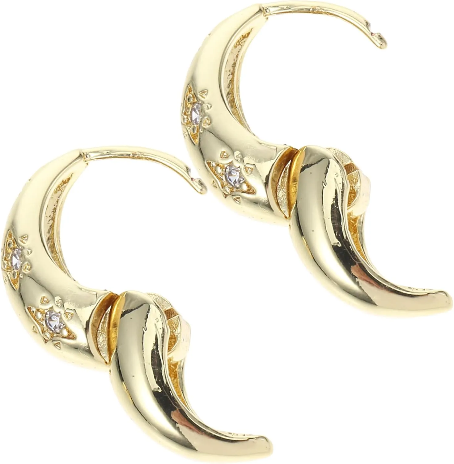 Homoyoyo 1 Pair Small Hoop Earrings Minimalist Rhinestones Ear Jewelry for Women