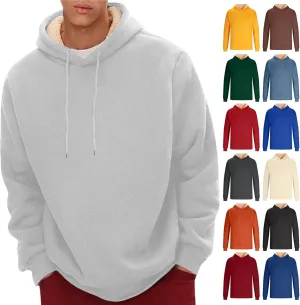 Hoodies for Men Heavyweight Fleece Sherpa Lined Hoodie Winter Warm Pullover Thick Thermal Windproof Sweatshirt