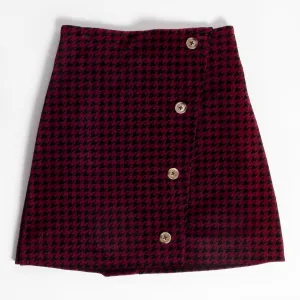 Houndstooth Cord Skirt