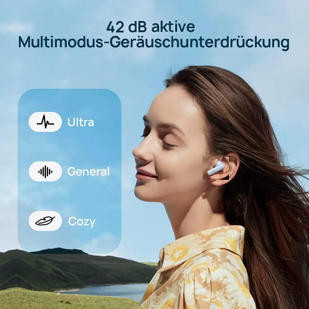 HUAWEI FreeBuds 5i Wireless Headphones, TWS Bluetooth Headphones, Hi-Res Sound, Multi-Mode Noise Cancellation, 28 Hours Battery Life, Waterproof (White) (FreeBuds 5i, Blue)