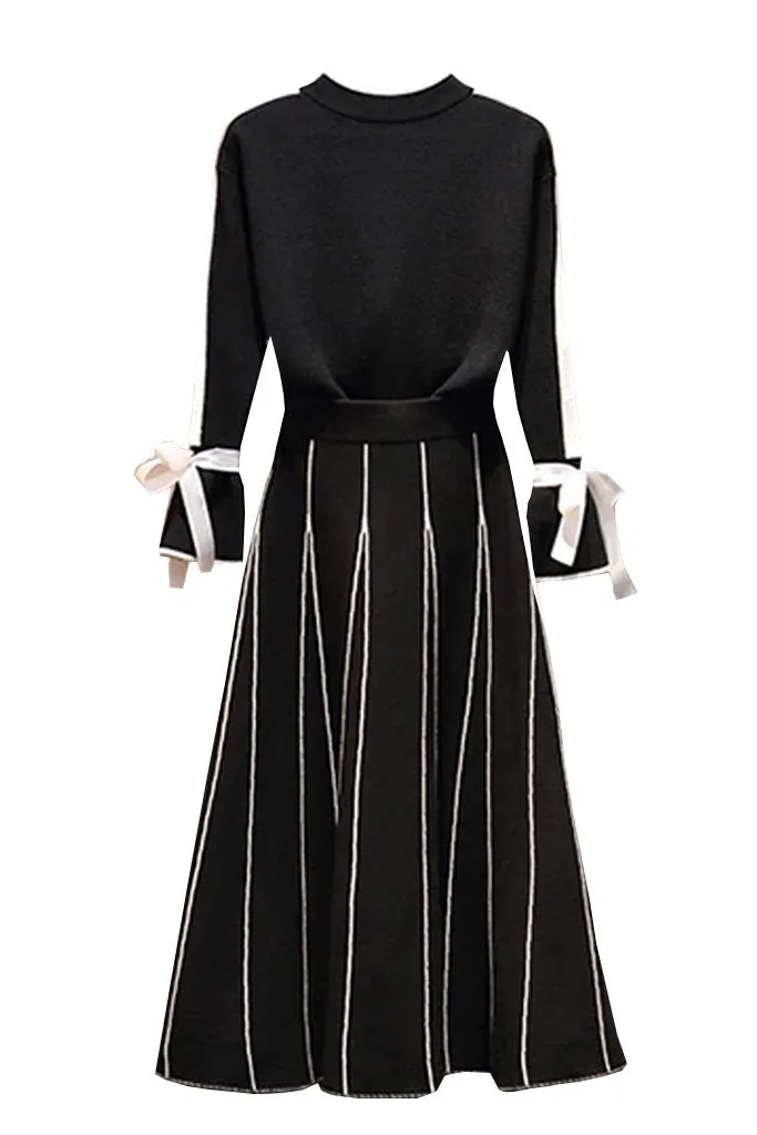 Indre Black & White Blouse and Skirt Set