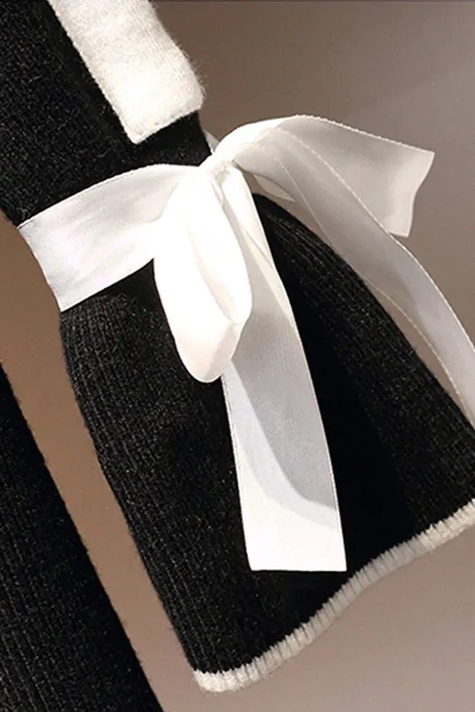 Indre Black & White Blouse and Skirt Set