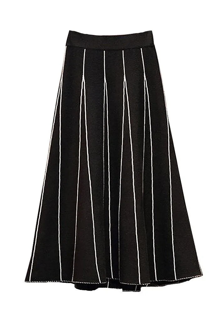 Indre Black & White Blouse and Skirt Set