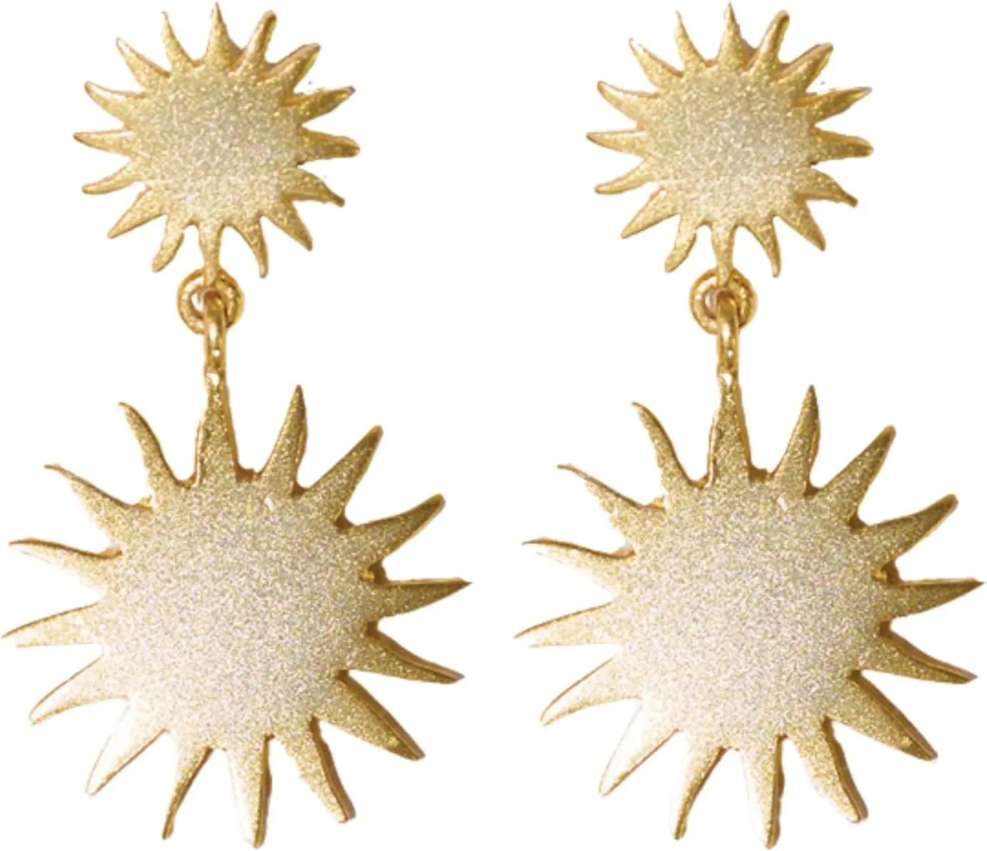 INK ALLOY Boho Sun Earrings for Women Dangling, Emery Brass Metal Sunburst Earrings, Hypoallergenic Handmade Jewelry for the Modern Bohemian, 1.11-Inch L (Gold)