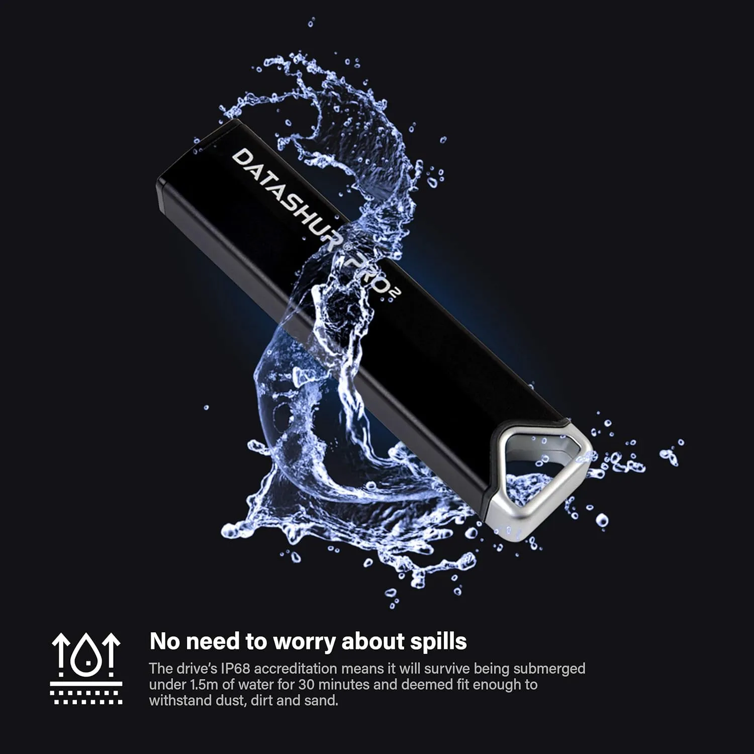 iStorage datAshur PRO2 32 GB | Secure Flash Drive | FIPS 140-2 Level 3 Certified | Password protected | Dust/Water-Resistant