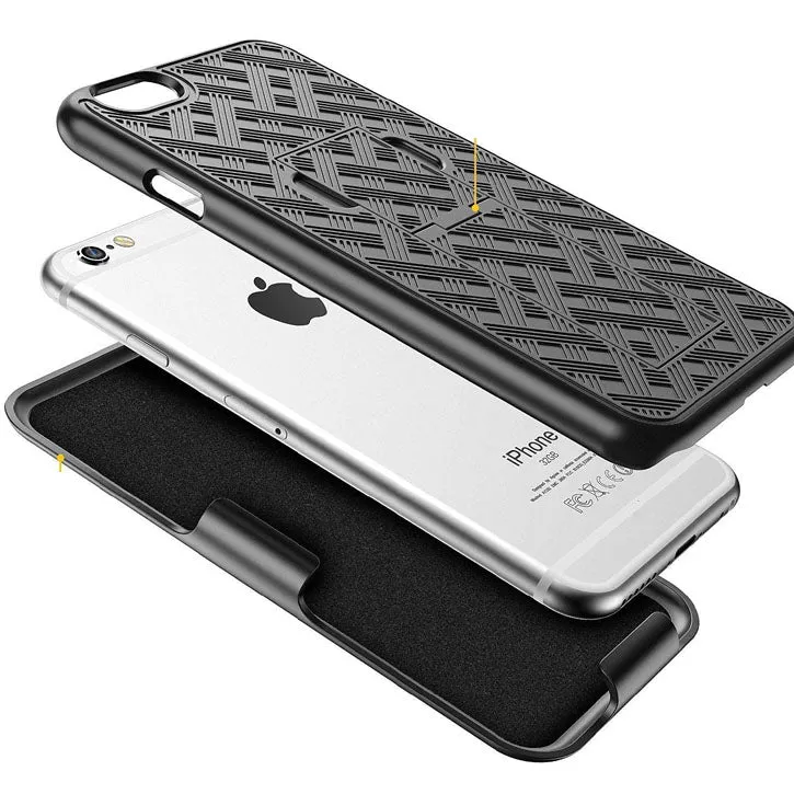 iTD Gear iPhone 7 Plus Protective Holster/Case with Kick Stand, Secure Grip & Belt Clip