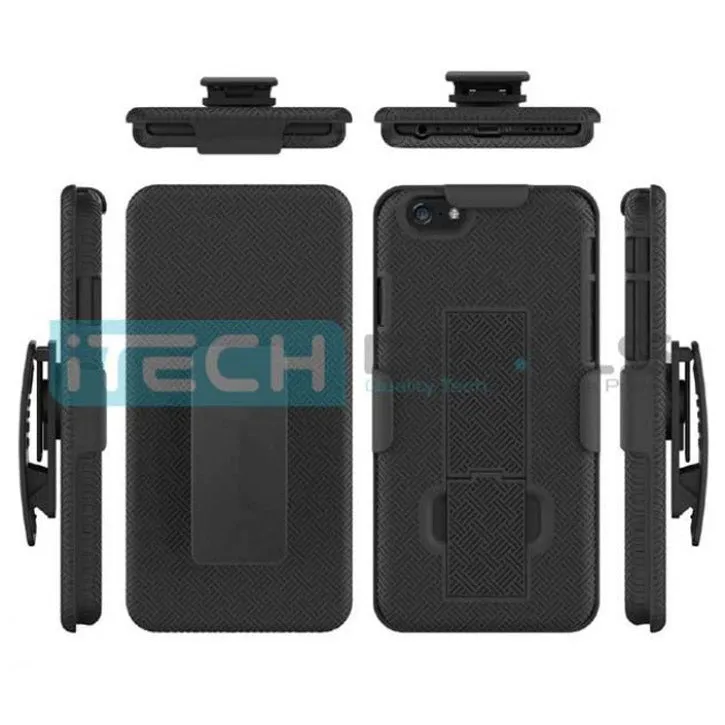 iTD Gear iPhone 7 Plus Protective Holster/Case with Kick Stand, Secure Grip & Belt Clip
