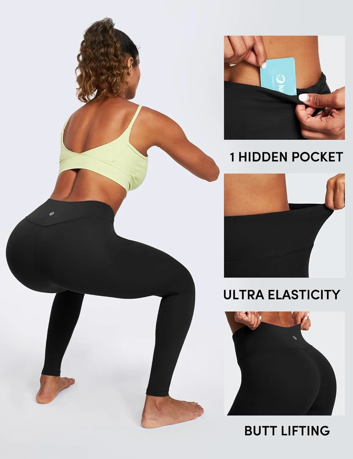 IUGA High Waisted Leggings for Women Running Workout Leggings with Inner Pocket Yoga Pants for Women