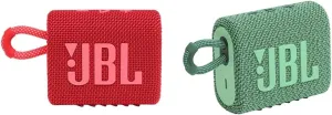 JBL Go 3 Go 3 Eco Portable Bluetooth Speakers with IP67 Waterproof and Dustproof Feature, Built-in Battery, Pro Sound - Red and Green