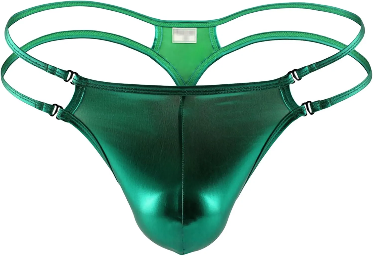 JEsilunmaMY Mens Leather Jockstrap Thongs Low Rise Ice Silk Bulge Pouch G-Strings Athletic Supporter Underwear Bikini Briefs