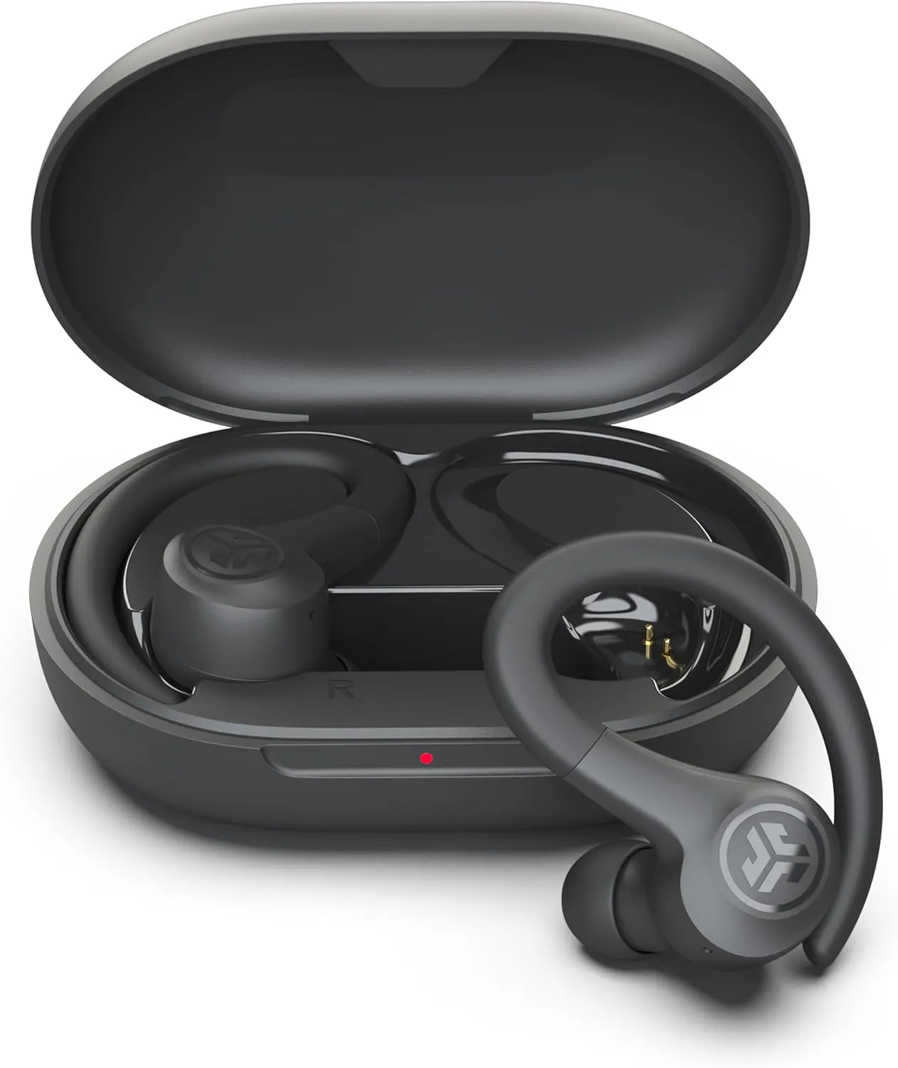 JLab Go Sport  Wireless Workout Earbuds Featuring C3 Clear Calling, Secure Earhook Sport Design, 35  Hour Bluetooth Playtime, and 3 EQ Sound Settings (Graphite)