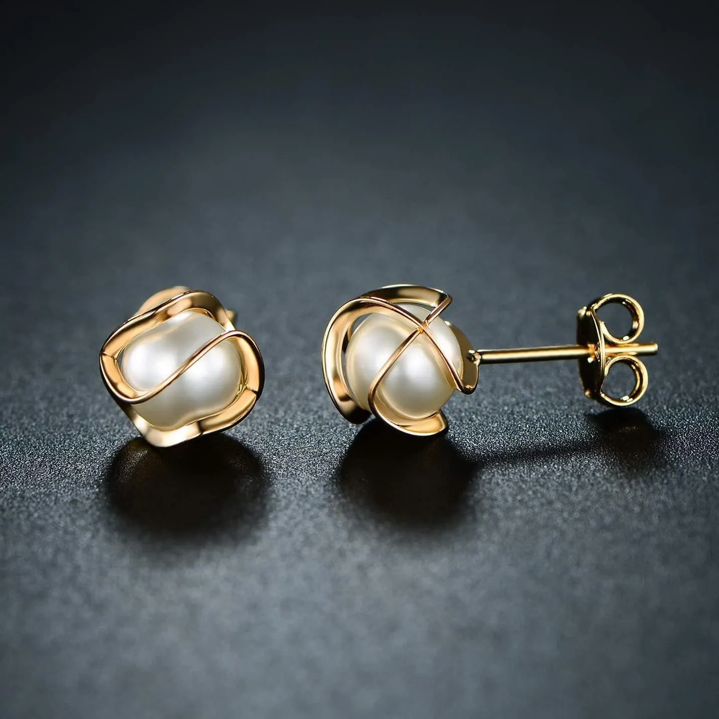 JSJOY Pearl Earrings for Women Stud Earring 14k Gold Hoop Earrings Dangle Fall Earring Jewelry for Women Bride Small Wedding Gifts Wedding Gifts for Her