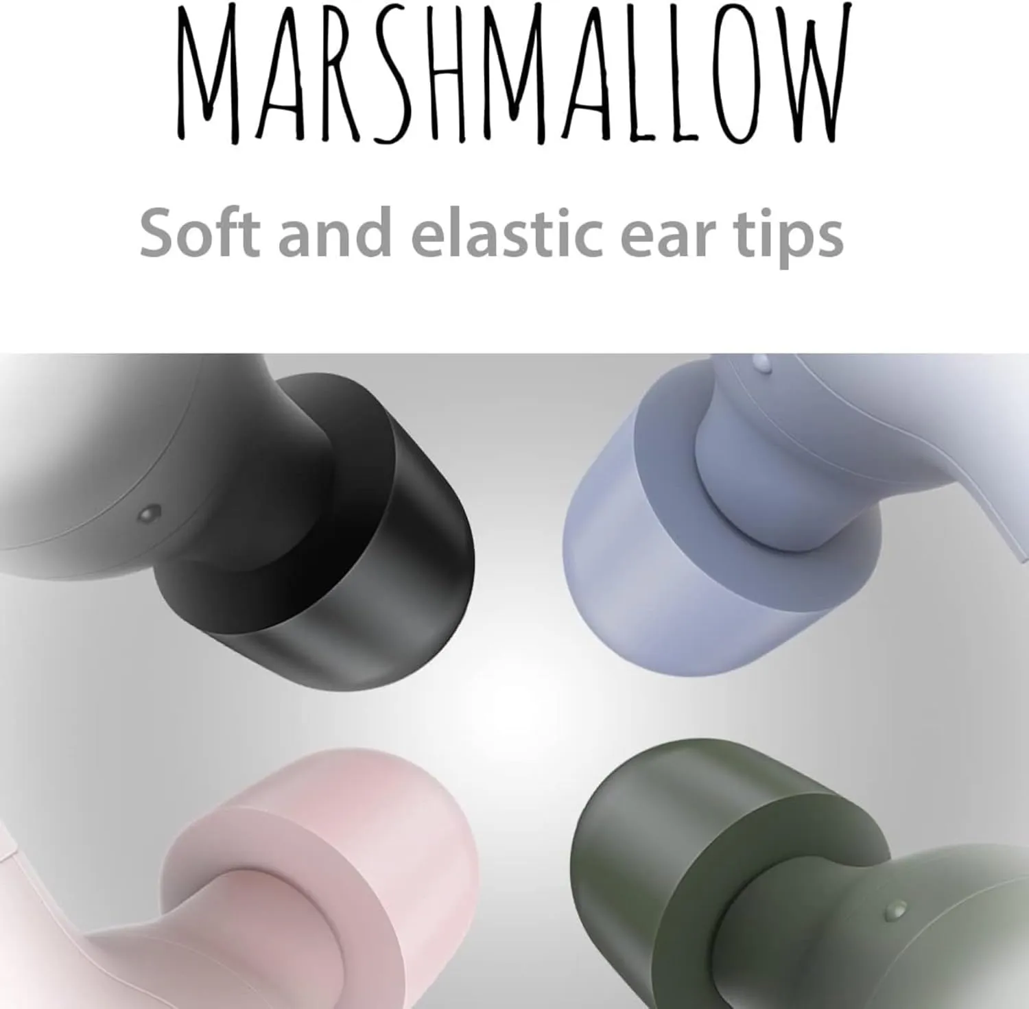 JVC Marshmallow True Wireless Earbuds - Bluetooth 5.3 in-Ear Earbud Headphones for iPhone/Android - IPX4 Water Resistant - 28 Hr Playtime with Compact Charging Case, S/M/L Memory Foam Earpieces, Mic