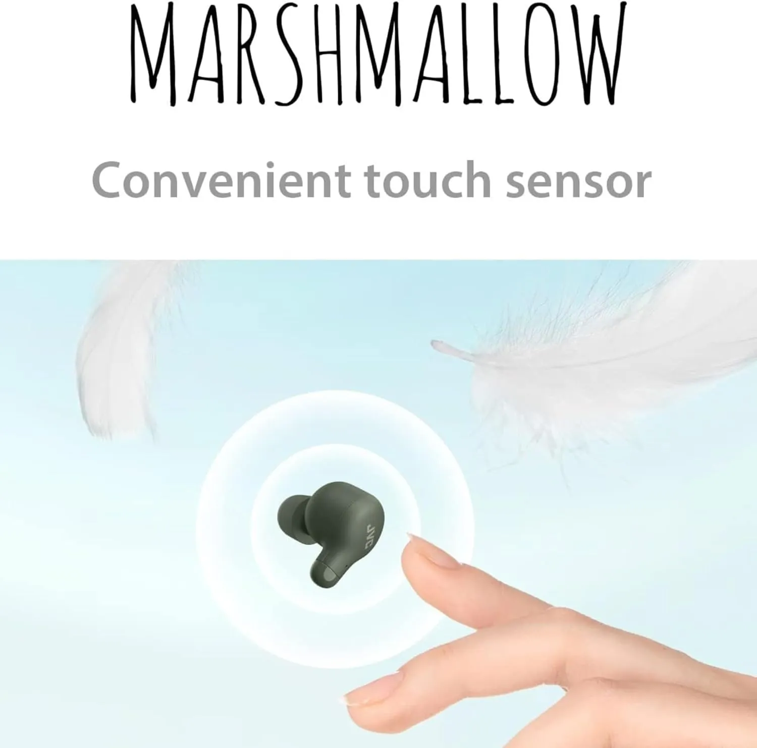 JVC Marshmallow True Wireless Earbuds - Bluetooth 5.3 in-Ear Earbud Headphones for iPhone/Android - IPX4 Water Resistant - 28 Hr Playtime with Compact Charging Case, S/M/L Memory Foam Earpieces, Mic
