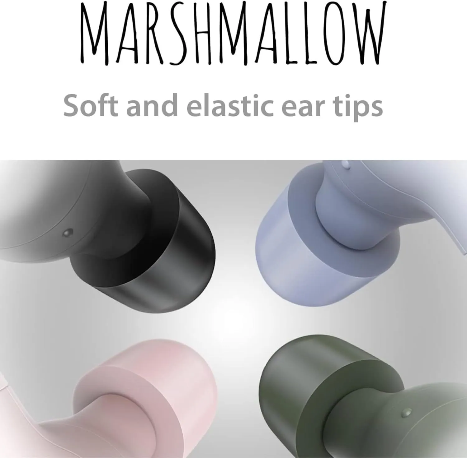 JVC Marshmallow True Wireless Earbuds - Bluetooth 5.3 in-Ear Earbud Headphones for iPhone/Android - IPX4 Water Resistant - 28 Hr Playtime with Compact Charging Case, S/M/L Memory Foam Earpieces, Mic