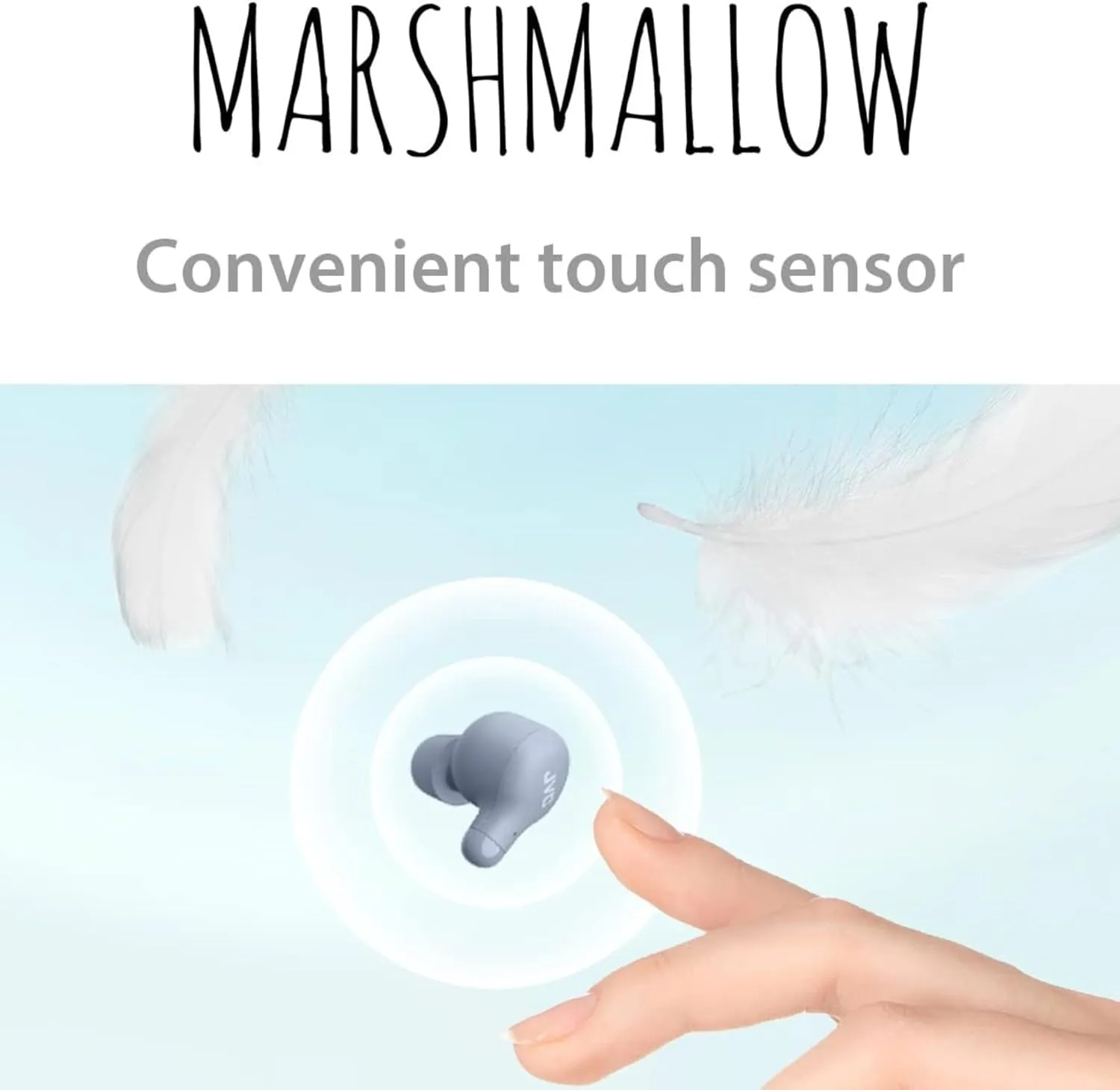 JVC Marshmallow True Wireless Earbuds - Bluetooth 5.3 in-Ear Earbud Headphones for iPhone/Android - IPX4 Water Resistant - 28 Hr Playtime with Compact Charging Case, S/M/L Memory Foam Earpieces, Mic