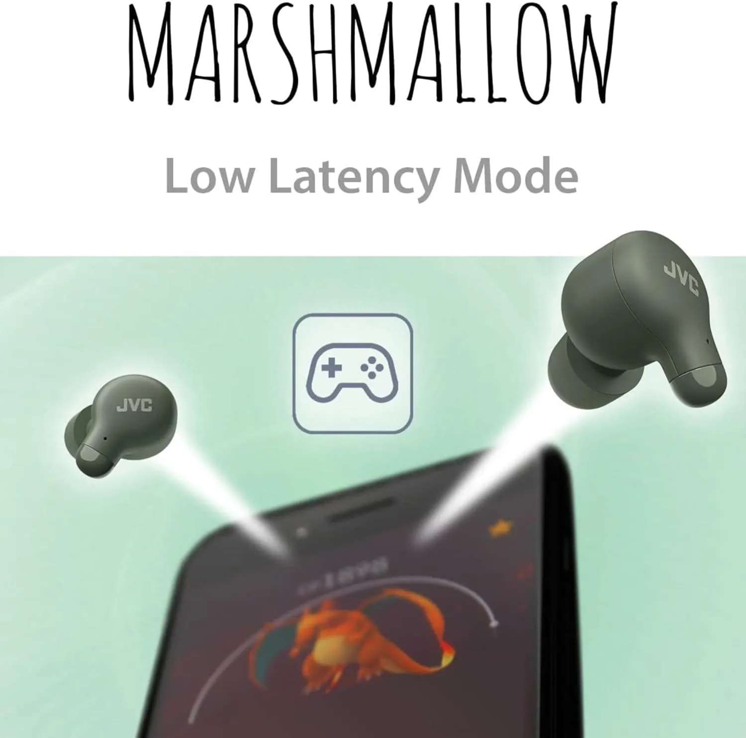 JVC Marshmallow True Wireless Earbuds - Bluetooth 5.3 in-Ear Earbud Headphones for iPhone/Android - IPX4 Water Resistant - 28 Hr Playtime with Compact Charging Case, S/M/L Memory Foam Earpieces, Mic