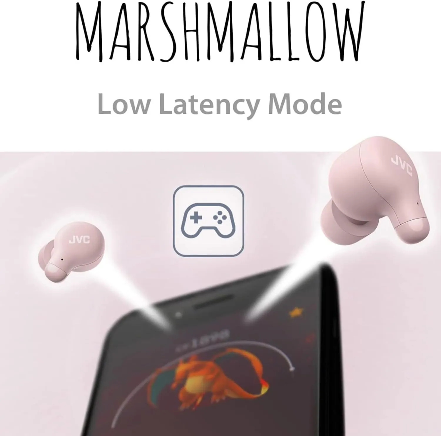 JVC Marshmallow True Wireless Earbuds - Bluetooth 5.3 in-Ear Earbud Headphones for iPhone/Android - IPX4 Water Resistant - 28 Hr Playtime with Compact Charging Case, S/M/L Memory Foam Earpieces, Mic