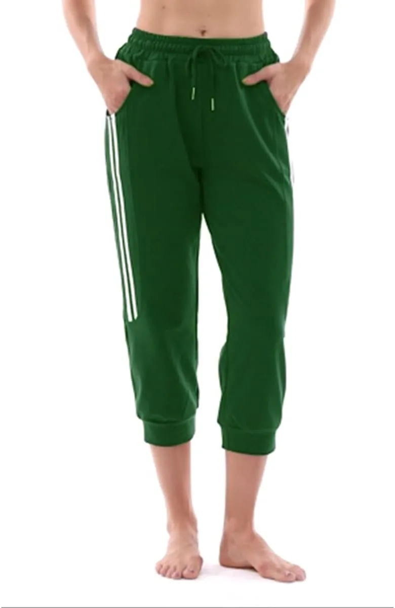 KaiDi Women's Capri Sweatpants - Casual Capri Pants with Pockets, Drawstring Workout Sweatpants for Yoga