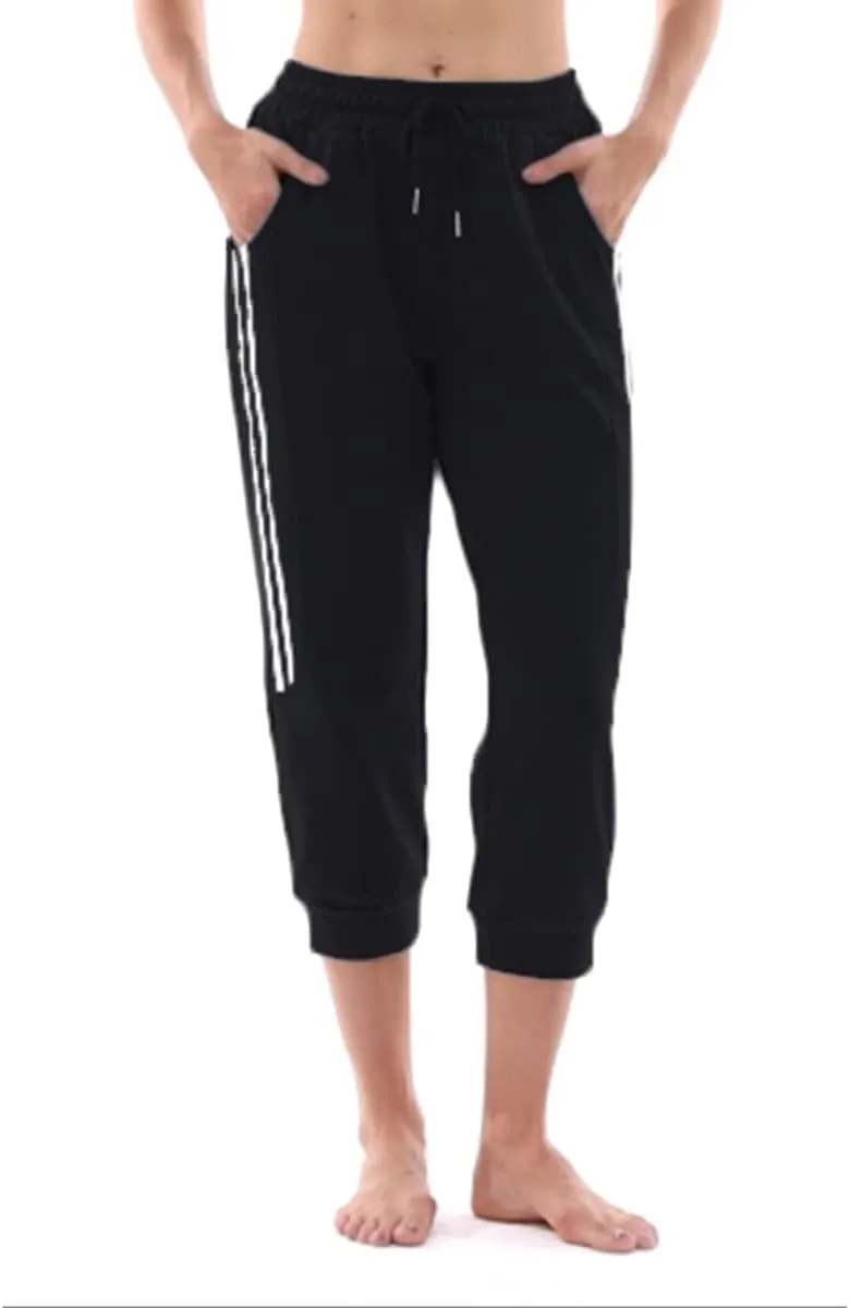 KaiDi Women's Capri Sweatpants - Casual Capri Pants with Pockets, Drawstring Workout Sweatpants for Yoga