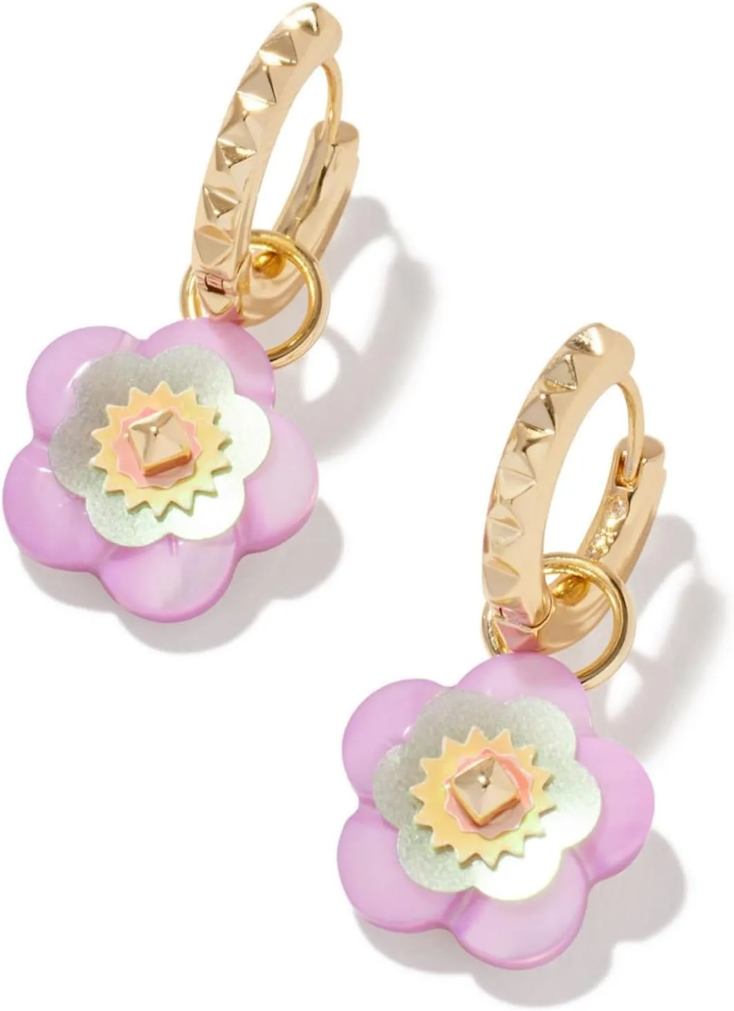 Kendra Scott Deliah Huggie Earrings Gold Pastel Mix One Size
