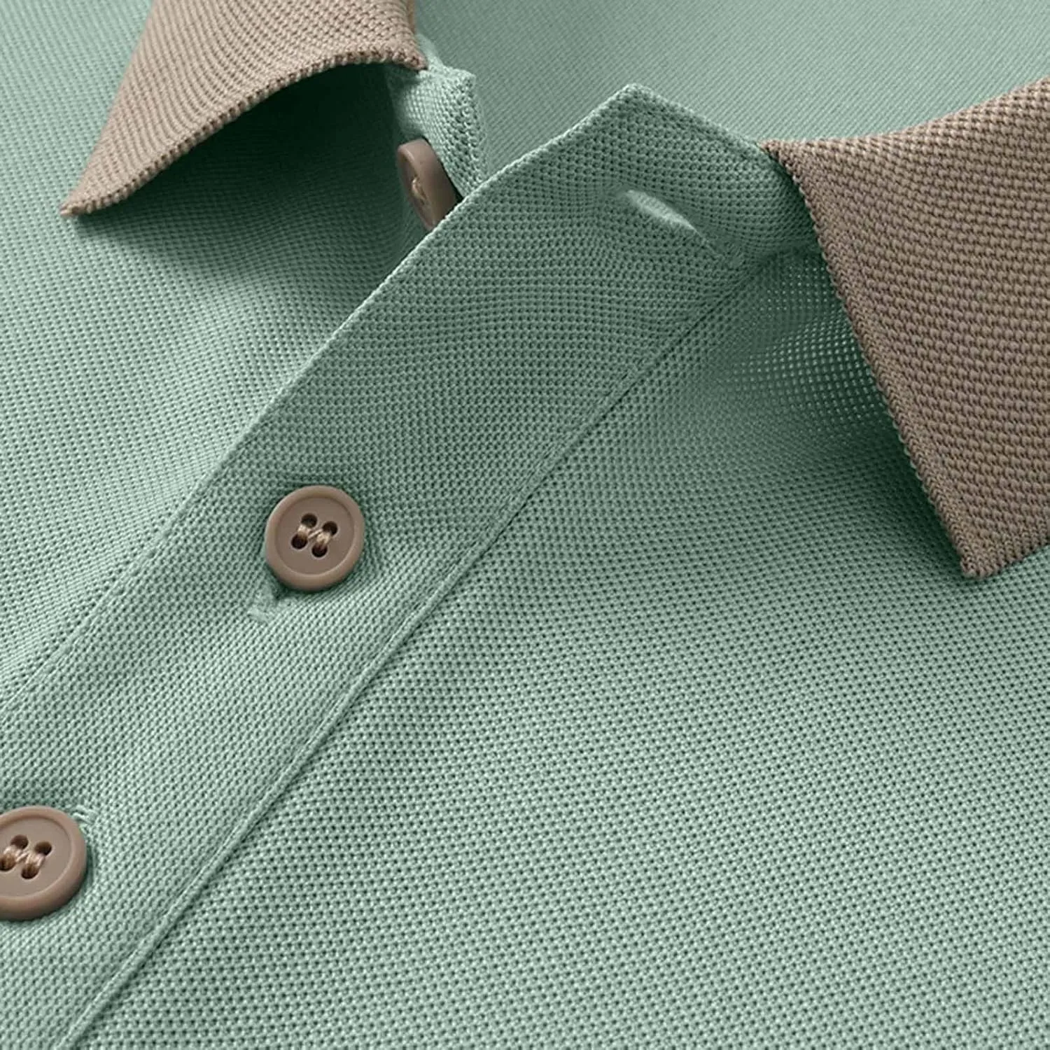 Korean Style Color Block Polo Shirts Mens Slim Fit Golf Tee Tops Summer Short Sleeve Button Collared Athletic Blouse