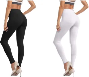 Kotii Women's Soft Full Length Leggings High Waist Ankle Length Leggings Pants Tights