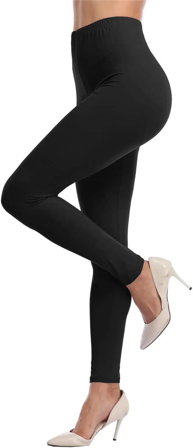 Kotii Women's Soft Full Length Leggings High Waist Ankle Length Leggings Pants Tights