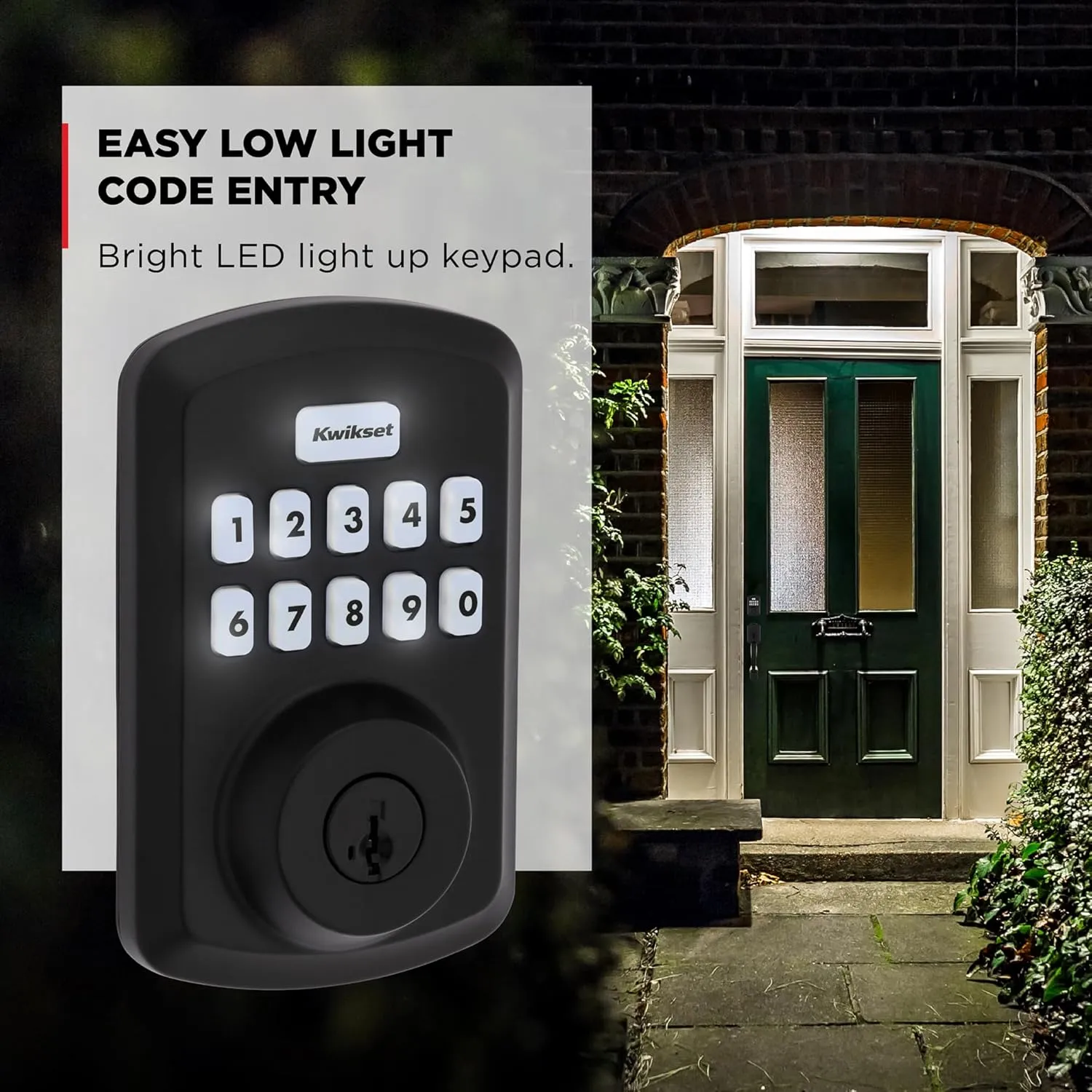 Kwikset Powerbolt 250 10-Button Keypad Matte Black Transitional Electronic Deadbolt Door Lock, Featuring Convenient keyless Entry, Customizable User Codes and auto Locking