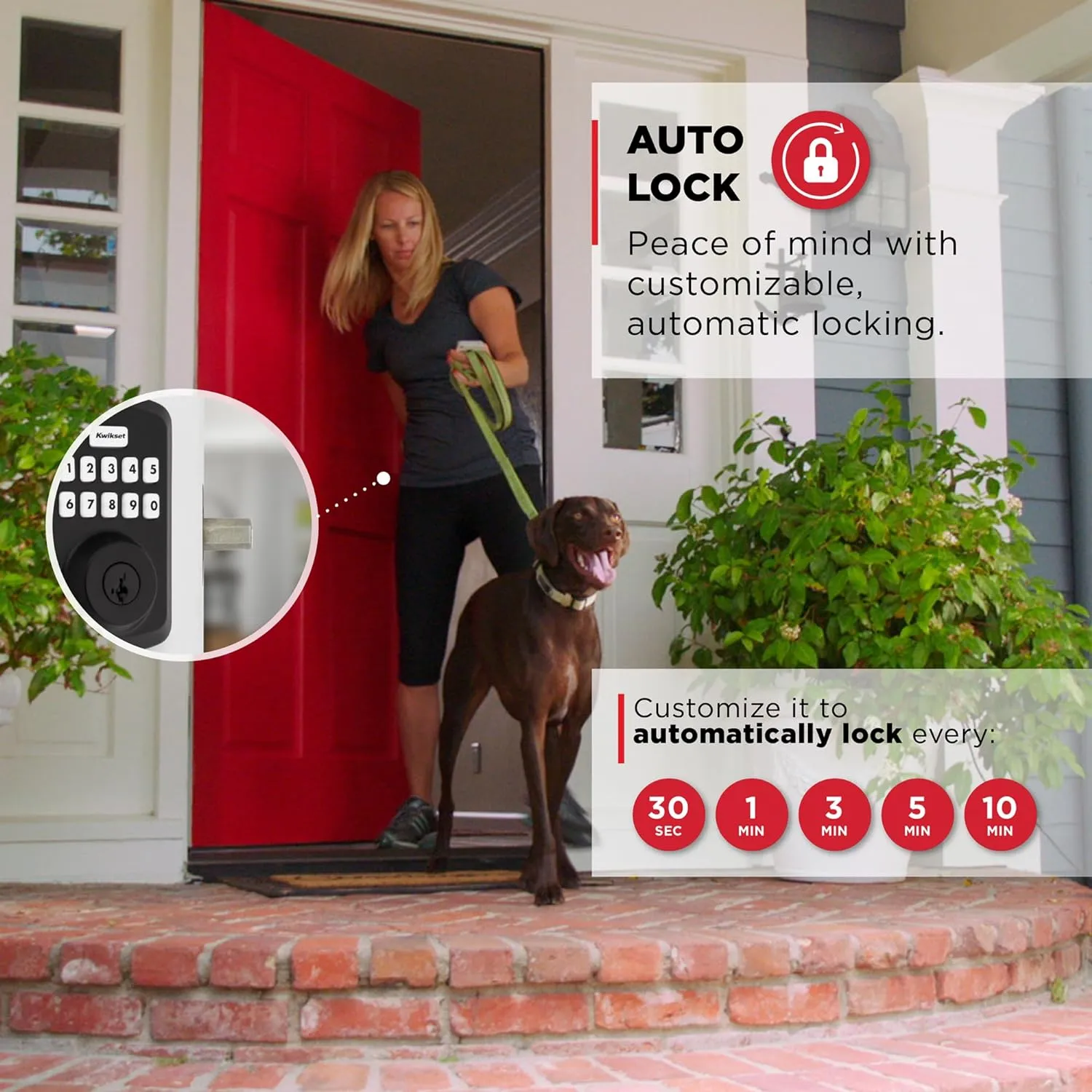 Kwikset Powerbolt 250 10-Button Keypad Matte Black Transitional Electronic Deadbolt Door Lock, Featuring Convenient keyless Entry, Customizable User Codes and auto Locking