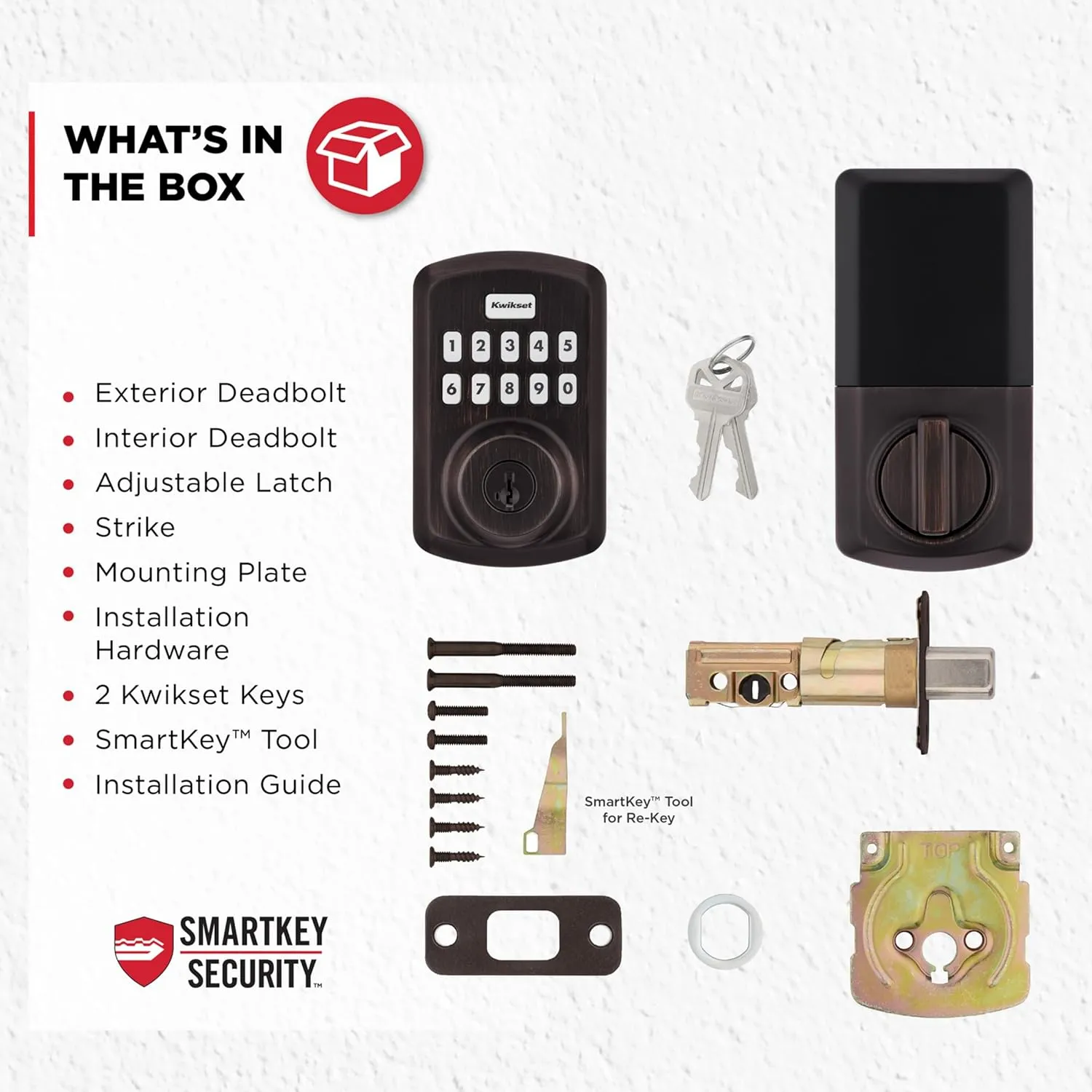 Kwikset Powerbolt 250 10-Button Keypad Venetian Bronze Transitional Electronic Deadbolt Door Lock, Featuring Convenient Keyless Entry, Customizable User Codes and Auto Locking
