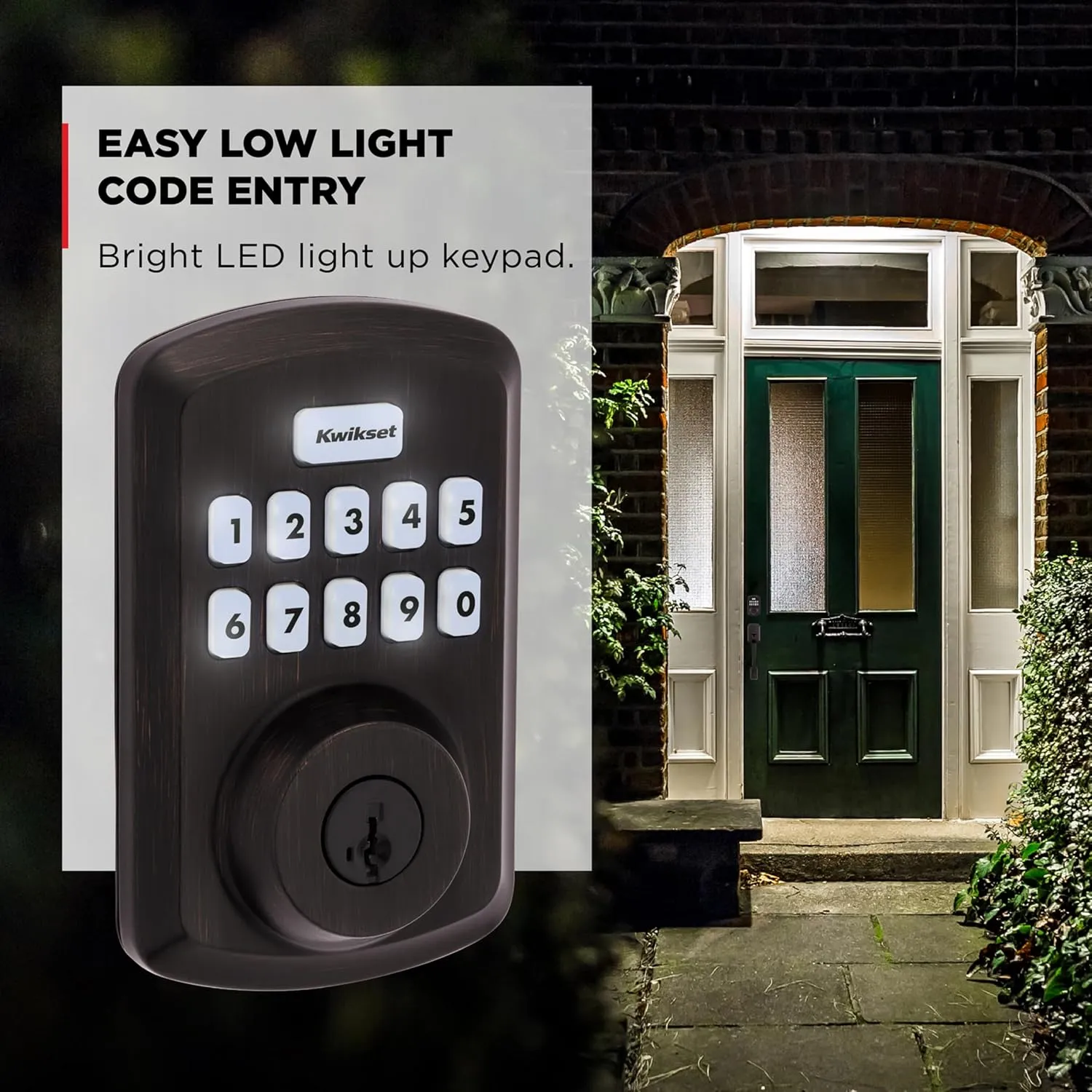 Kwikset Powerbolt 250 10-Button Keypad Venetian Bronze Transitional Electronic Deadbolt Door Lock, Featuring Convenient Keyless Entry, Customizable User Codes and Auto Locking