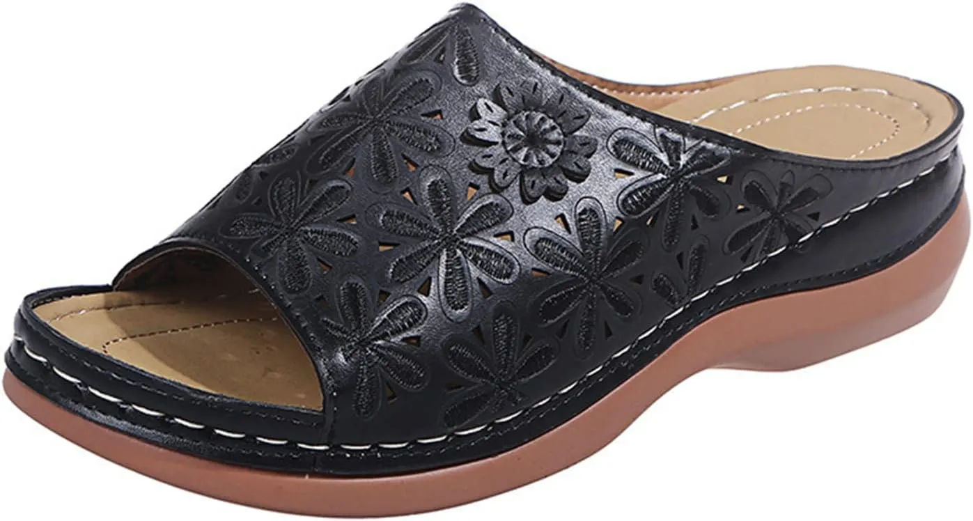 Ladmiple Orthotic Sandals For Women Wide Width Walking Slippers with Arch Support Dressy Summer Slip On Orthopedic Flip Flops