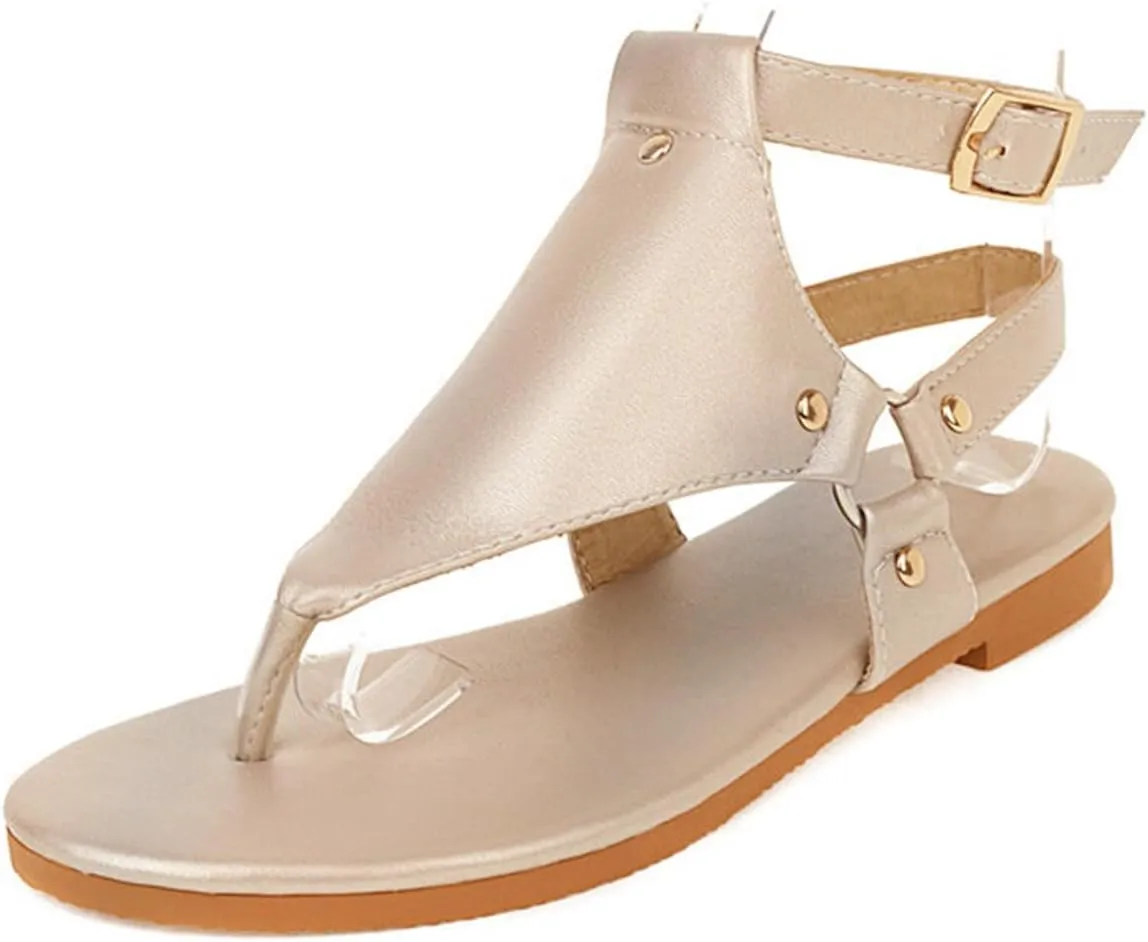 Ladmiple Sandals for Women Dressy,Womens Summer 2023 Flip Flops Gladiator Strappy Sandal Casual Roman Beach Flat Shoes